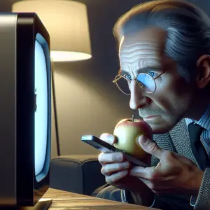 Apple TV 3e generatie apparaat dat IPTV-diensten streamt, toont interface met streamingapps op televisie