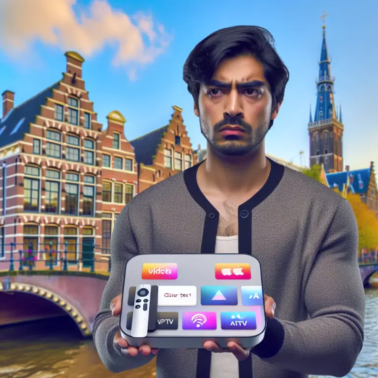 Apple TV 3 met IPTV-dienst op het scherm, toont live kanalen en streaming opties voor IPTV op Apple TV 3