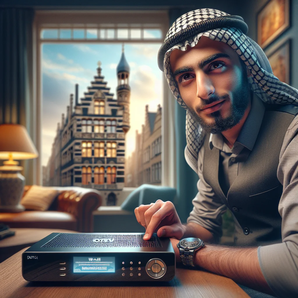 Moderne IPTV OTT set-top box met afstandsbediening voor streaming van digitale televisie en on-demand content