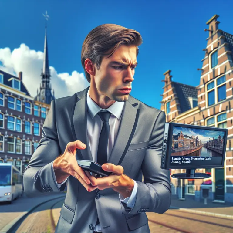 Smartphone met gratis IPTV services-app die verschillende tv-kanalen toont, beschikbaar zonder abonnementskosten