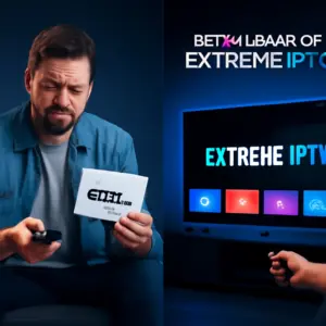 Extreme IPTV streaming interface met meerdere kanalen en hoogwaardige video-inhoud op smart TV-scherm