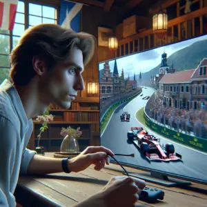 IPTV Formule 1 livestream op televisie met racewagen op circuit tijdens Grand Prix uitzending