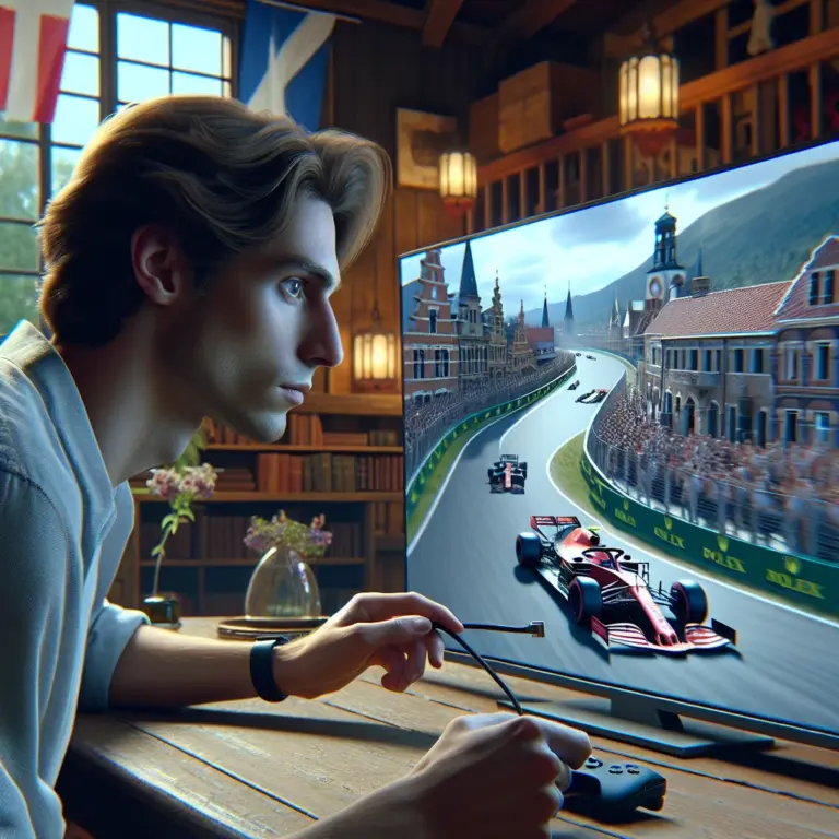 IPTV Formule 1 livestream op televisie met racewagen op circuit tijdens Grand Prix uitzending