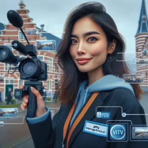 IPTV internet protocol streaming technologie diagram met datacommunicatie en digitale televisie-infrastructuur