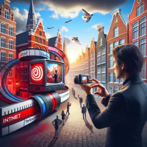 IPTV Netflix streaming interface met menu-opties en content selectie op smart TV scherm