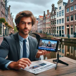 IPTV nieuws updates op digitaal scherm met streaming media interface en nieuwsberichten