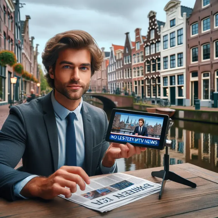 IPTV nieuws updates op digitaal scherm met streaming media interface en nieuwsberichten