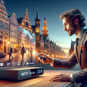 MyTV IPTV streaming interface met kanaaloverzicht en afspeelopties voor digitale televisie